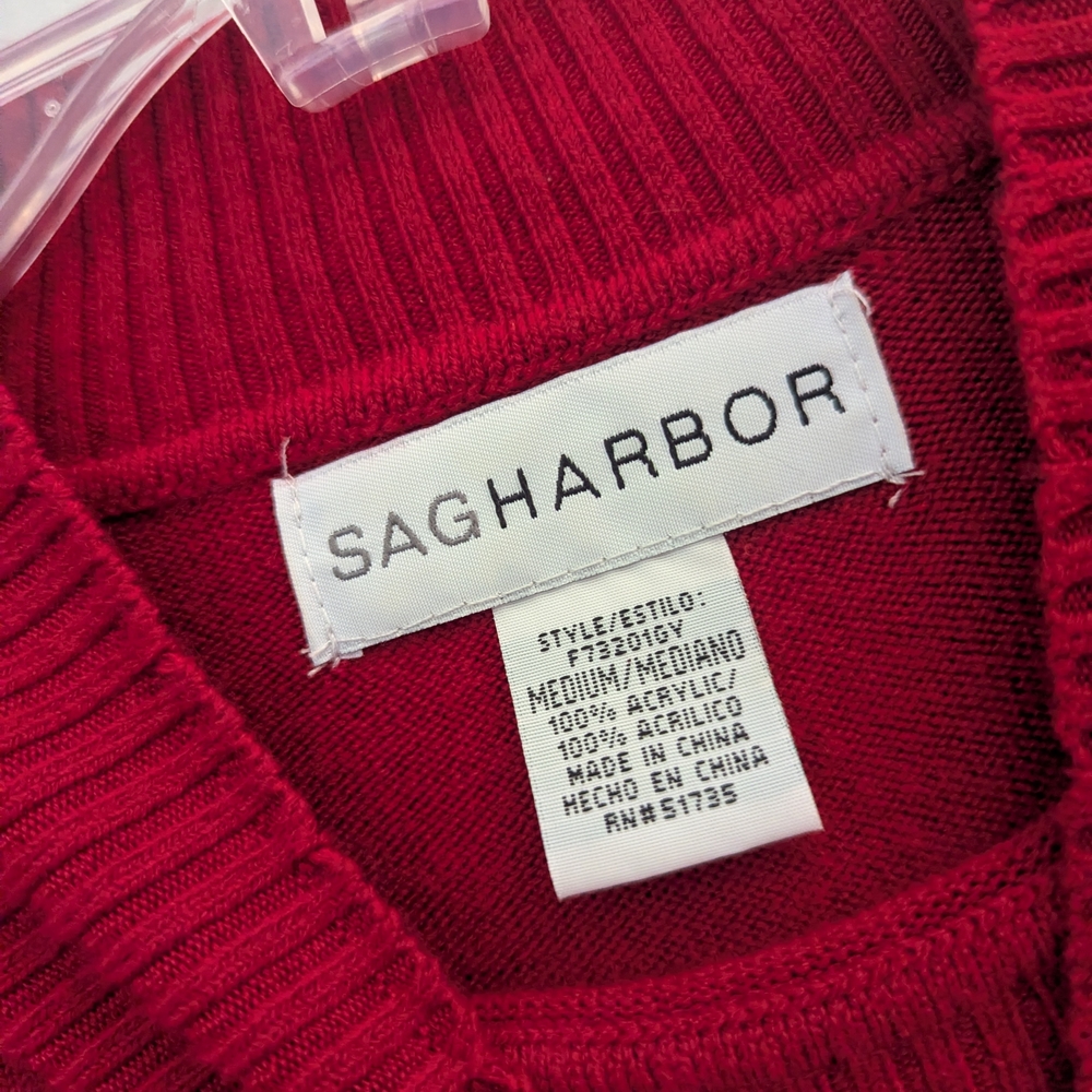 Sag Harbor Deep Red Knit Top